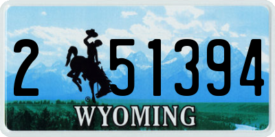 WY license plate 251394