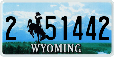 WY license plate 251442