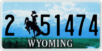 WY license plate 251474