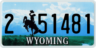 WY license plate 251481