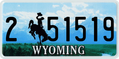 WY license plate 251519