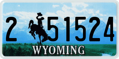 WY license plate 251524