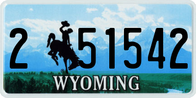 WY license plate 251542