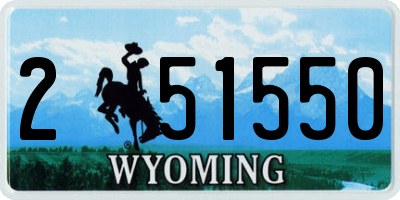 WY license plate 251550