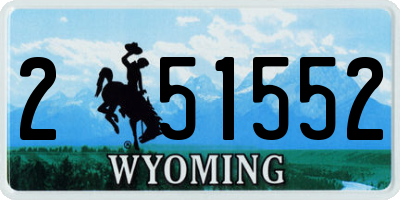 WY license plate 251552
