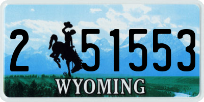 WY license plate 251553