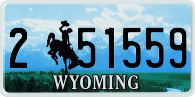 WY license plate 251559