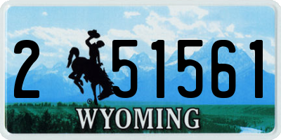 WY license plate 251561