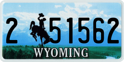WY license plate 251562