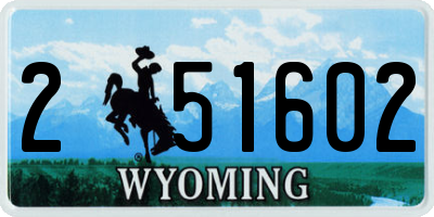 WY license plate 251602
