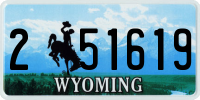 WY license plate 251619