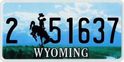 WY license plate 251637