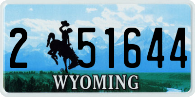 WY license plate 251644