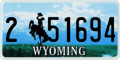 WY license plate 251694