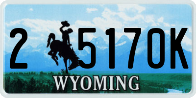 WY license plate 25170K