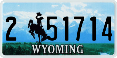 WY license plate 251714