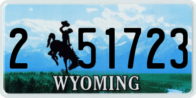 WY license plate 251723