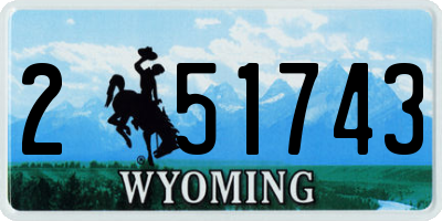 WY license plate 251743