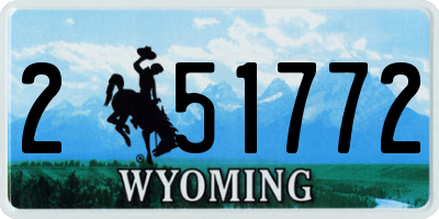 WY license plate 251772