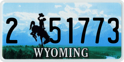 WY license plate 251773