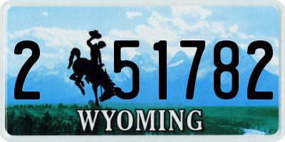WY license plate 251782