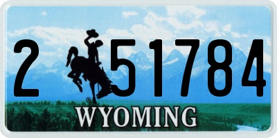 WY license plate 251784
