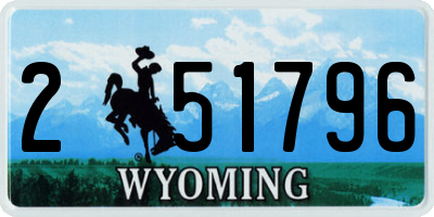 WY license plate 251796