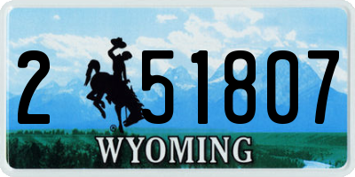 WY license plate 251807