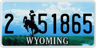 WY license plate 251865