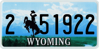 WY license plate 251922