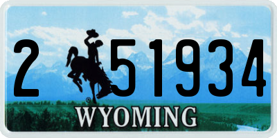 WY license plate 251934