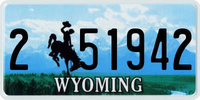 WY license plate 251942