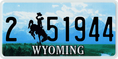 WY license plate 251944