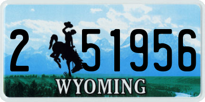 WY license plate 251956