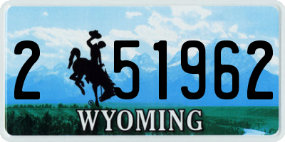 WY license plate 251962