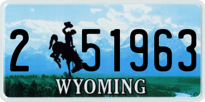 WY license plate 251963