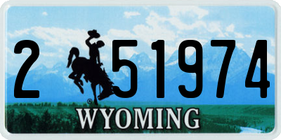 WY license plate 251974