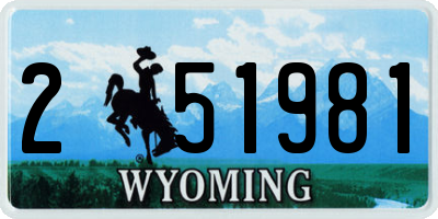 WY license plate 251981