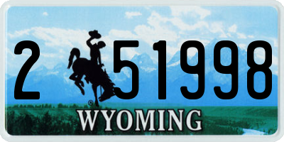 WY license plate 251998