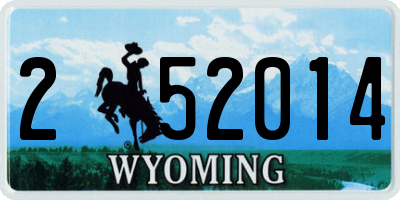 WY license plate 252014