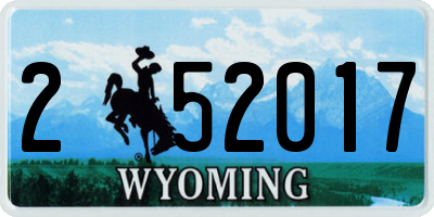 WY license plate 252017