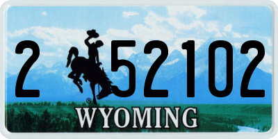 WY license plate 252102
