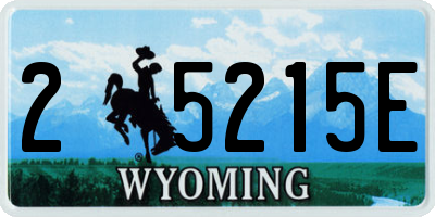 WY license plate 25215E