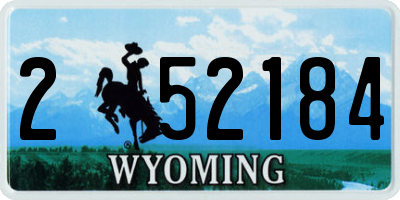 WY license plate 252184