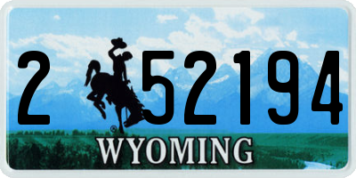 WY license plate 252194