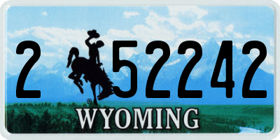 WY license plate 252242
