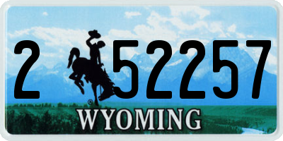 WY license plate 252257