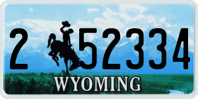 WY license plate 252334