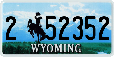 WY license plate 252352