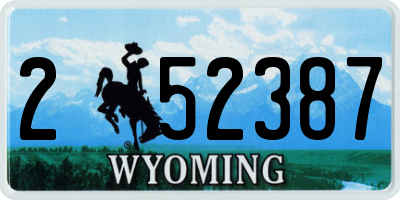 WY license plate 252387